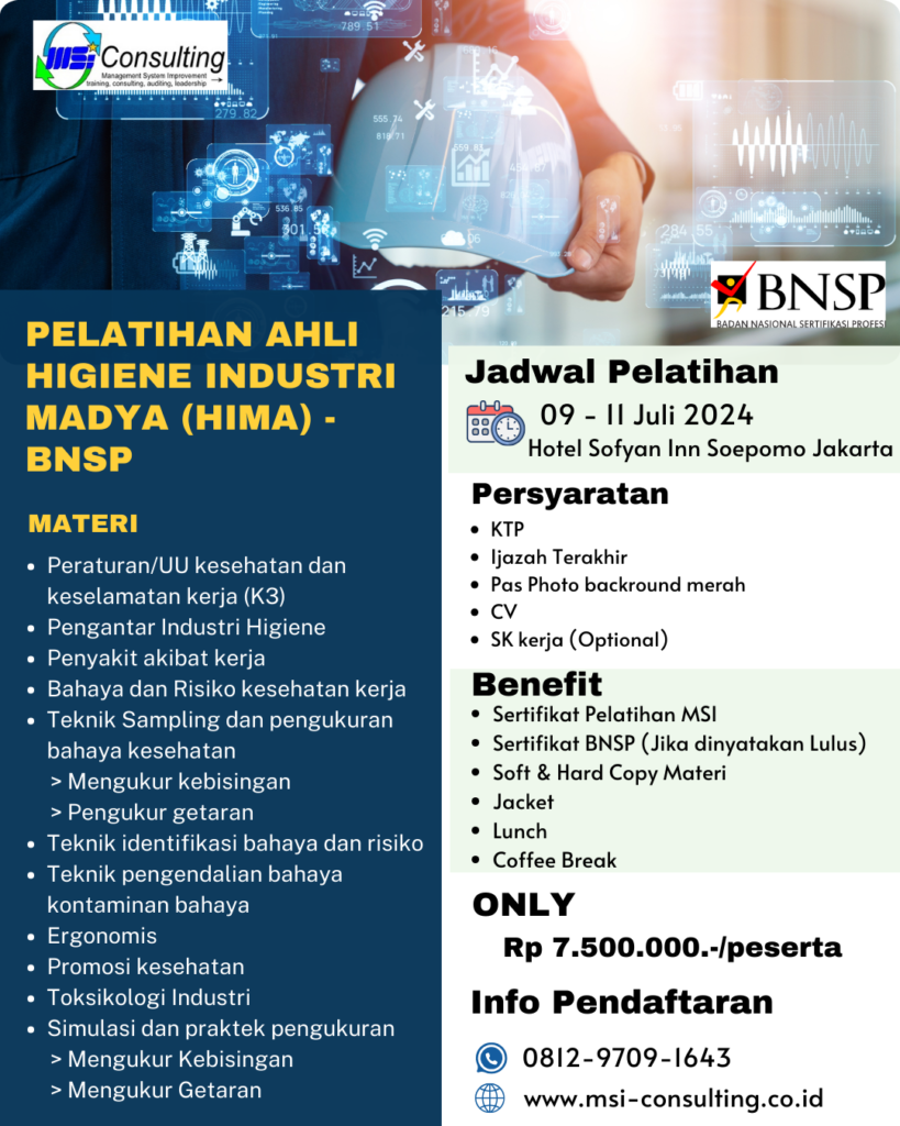 pelatihan Ahli Higiene Industri MADYA (HIMA) sedang melakukan praktik lapangan