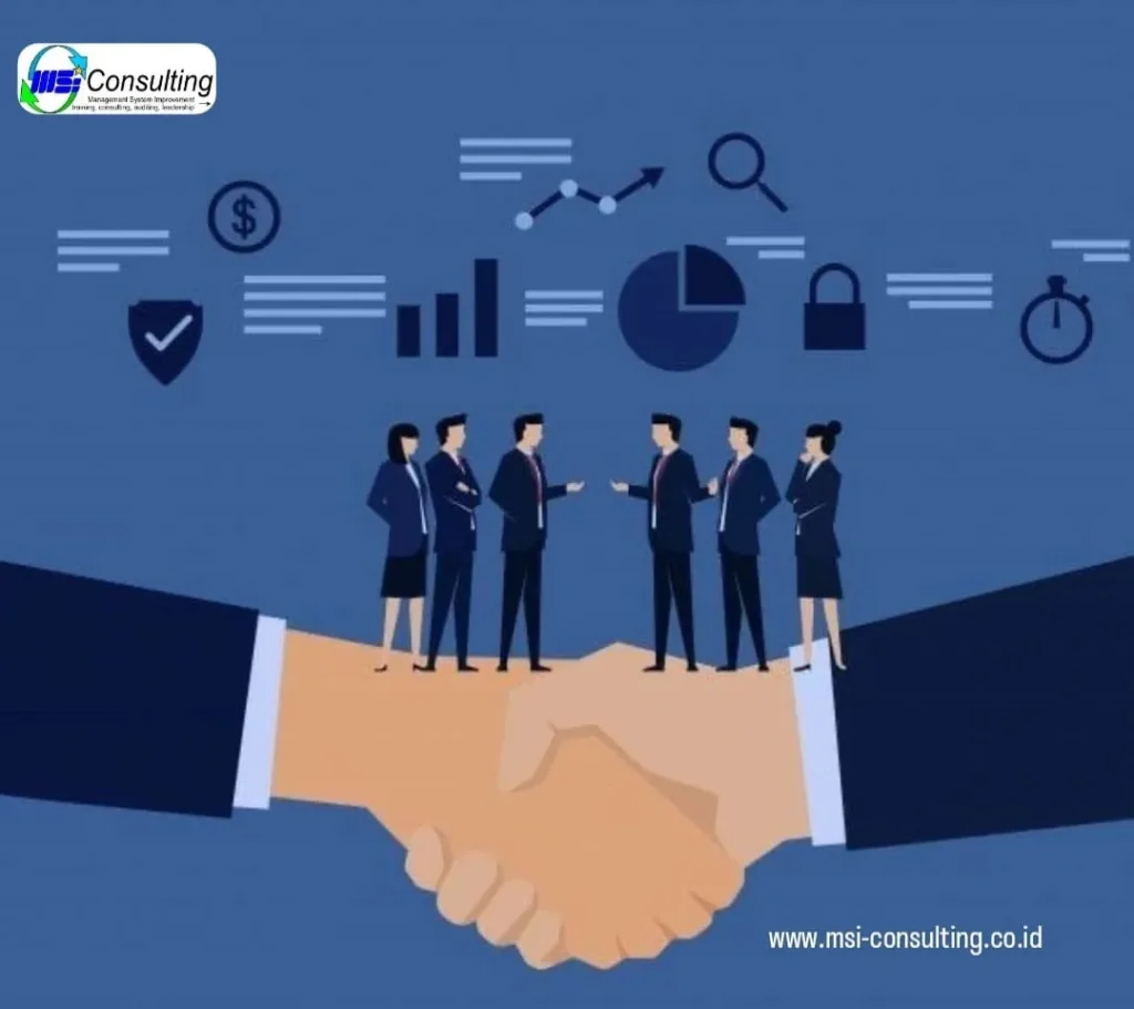 Aspek perencanaan SDM dengan tim HR sedang berdiskusi strategi organisasi