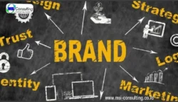 Ilustrasi dokumen pendaftaran merek dengan stempel resmi dan tanda tangan