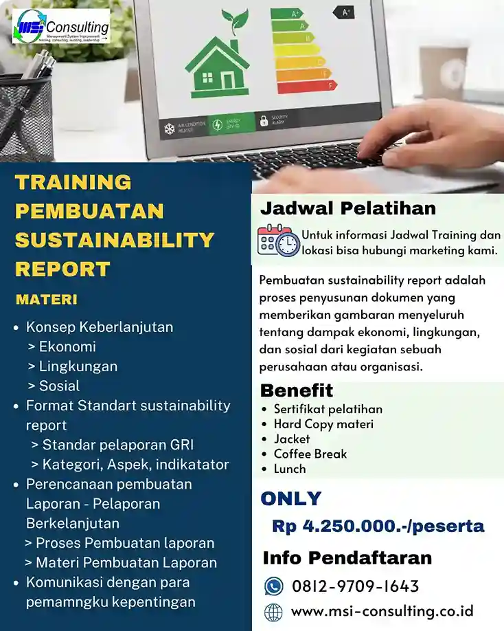 Training Sustainability Report untuk meningkatkan kemampuan dalam penyusunan laporan keberlanjutan sesuai standar GRI dan ESG