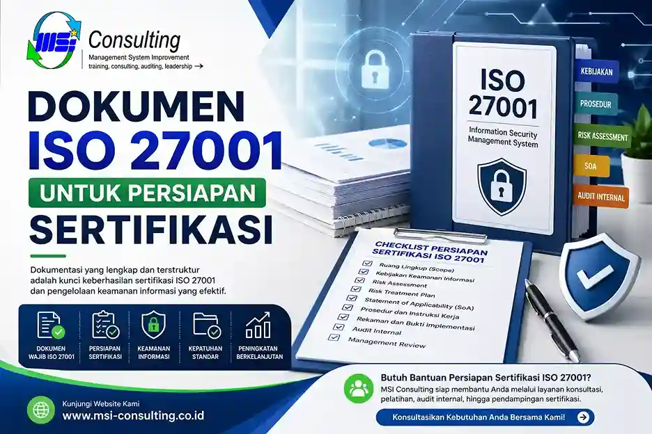 Dokumen ISO 27001 yang diperlukan untuk persiapan sertifikasi sistem manajemen keamanan informasi