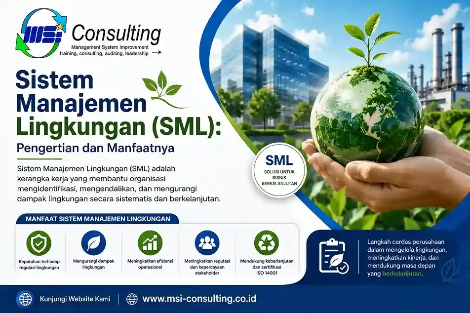 Sistem Manajemen Lingkungan (SML) membantu perusahaan mengelola dampak lingkungan dan meningkatkan kinerja lingkungan secara berkelanjutan