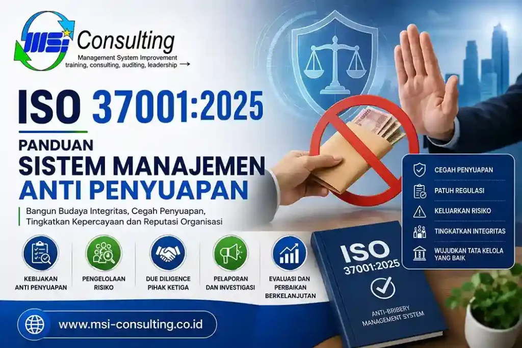 ISO 37001:2025 membantu organisasi menerapkan sistem manajemen anti penyuapan untuk mencegah praktik korupsi dan meningkatkan kepatuhan